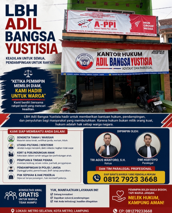 LBH Adil Bangsa Yustisia, Saat Warga Kecil Butuh Pembela di Tengah Pemimpin yang Kadang Memilih Diam